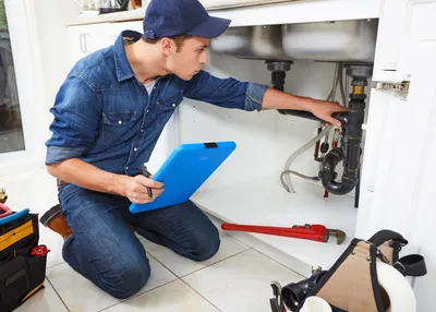 Plumber performing general plumbing work in a Sanford, FL home